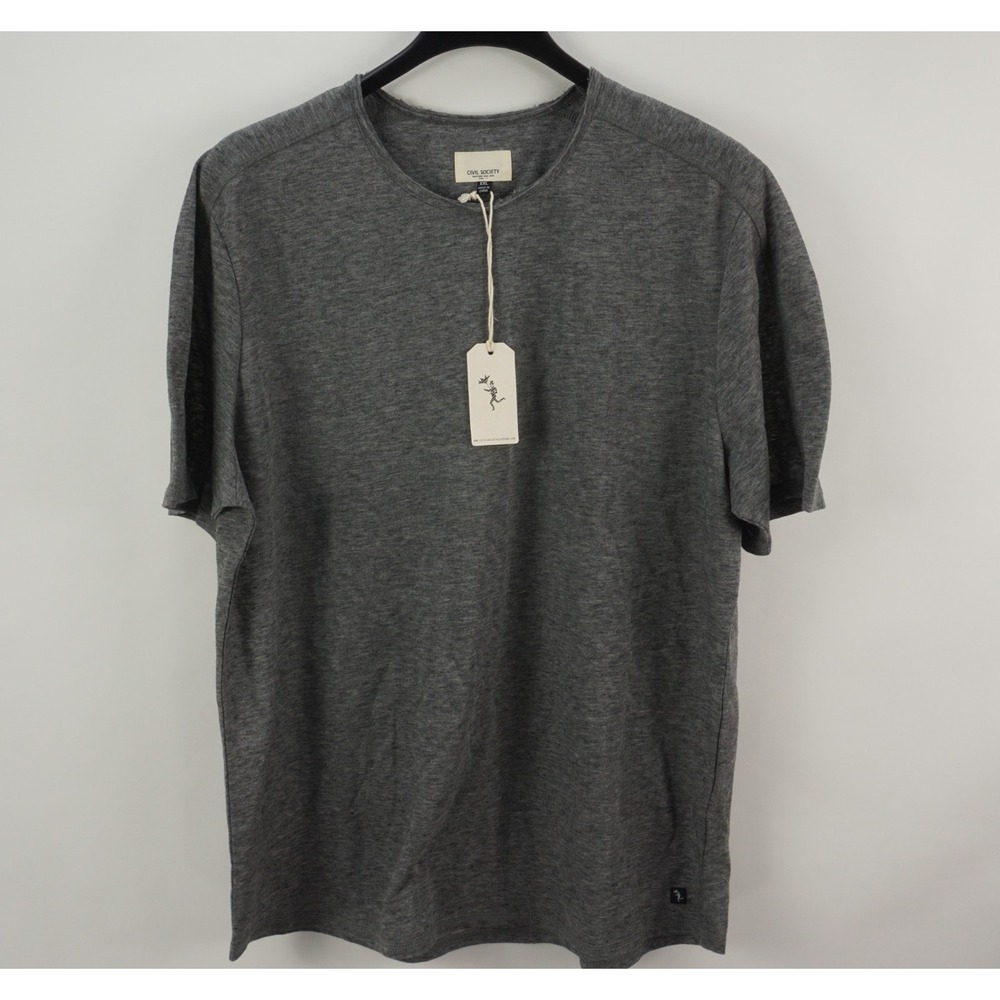 New Civil Society Men's 2XL Short Sleeve Dark Gray Heather Cotton Crew T-Shirt